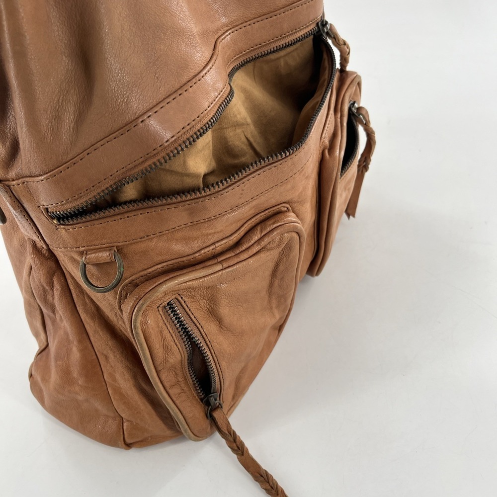 Vintage Danier Tote Large Satchel Bag Compartments‎ Teracotta Honey Brown Purse - Picture 8 of 16